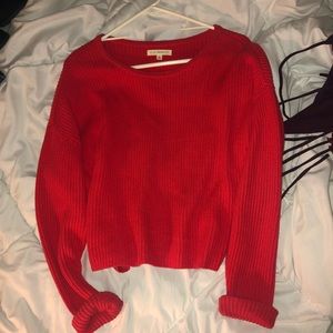 Red knit sweater